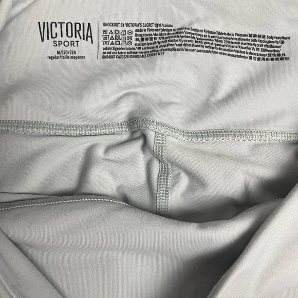 Victoria’s Secret Sport Light Gray Knockout Leggings Size M Full Length 27.5” - Picture 9 of 11